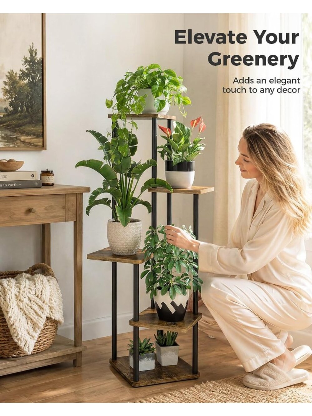 New Plant Stand Indoor 5 Tier Corner Plant Shelf for Multiple Plants - Picture 4 of 6